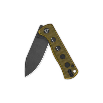 QSP Canary Folding Knife Ultem Handle 14C28N Plain Black Blade QS150-J2