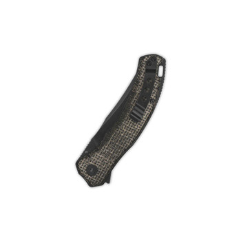 QSP Walrus Liner Lock Folding Knife Dark Brown Rough Micarta Handle D2 Plain Black Blade QS151-B2