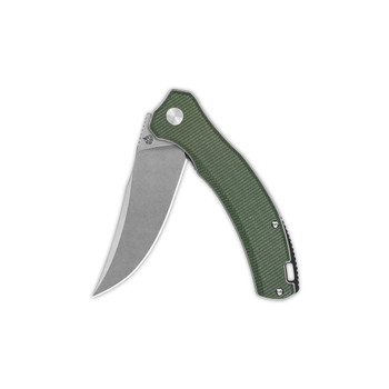 QSP Walrus Liner Lock Folding Knife Green Micarta Handle D2 Plain Edge QS151-C1