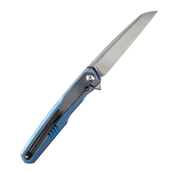 (Strong Detent) Open Box/Returned Kansept Arcus Folding Knife Blue Titanium/Black Micarta Handle S35VN Plain Edge Satin Finish K1046A3 (Strong Detent) Open Box/Returned Kansept Arcus Folding Knife Blue Titanium/Black Micarta Handle S35VN Plain Edge Satin Finish K1046A3