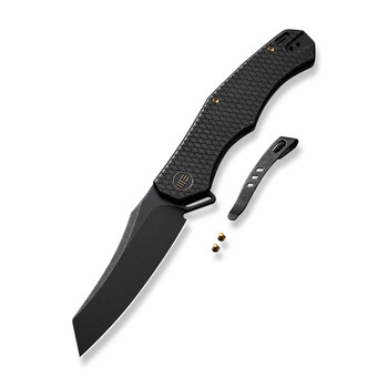 WE RekkeR Folding Knife Black Titanium Handle 20CV Reverse Tanto Plain Edge Black Stonewash Finish WE22010G-1 WE RekkeR Folding Knife Black Titanium Handle 20CV Reverse Tanto Plain Edge Black Stonewash Finish WE22010G-1