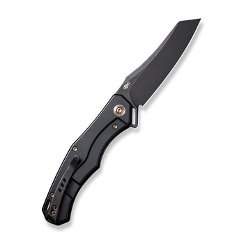 WE RekkeR Folding Knife Gold/Black Titanium Handle 20CV Reverse Tanto Plain Edge Black Stonewash Finish WE22010G-3 WE RekkeR Folding Knife Gold/Black Titanium Handle 20CV Reverse Tanto Plain Edge Black Stonewash Finish WE22010G-3