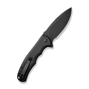 Civivi Button Lock Praxis Folding Knife Black Aluminum Handle Nitro-V Drop Point Plain Edge Black Stonewash Finish C18026E-1