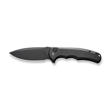 Civivi Button Lock Praxis Folding Knife Black Aluminum Handle Nitro-V Drop Point Plain Edge Black Stonewash Finish C18026E-1