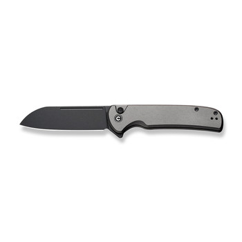 Civivi Chevalier II Folding Knife Gray Aluminum Handle 14C28N Sheepsfoot Plain Edge Black Stonewash Finish C20022B-3