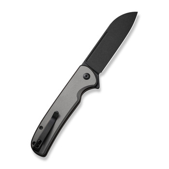 Civivi Chevalier II Folding Knife Gray Aluminum Handle 14C28N Sheepsfoot Plain Edge Black Stonewash Finish C20022B-3