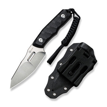 Civivi Propugnator Fixed Blade Knife Black G10 Handle D2 Reverse Tanto Plain Edge Stonewash Finish C23002-1 Civivi Propugnator Fixed Blade Knife Black G10 Handle D2 Reverse Tanto Plain Edge Stonewash Finish C23002-1