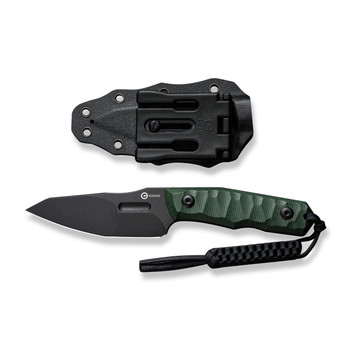 Civivi Propugnator Fixed Blade Knife Green Canvas Micarta Handle D2 Reverse Tanto Plain Edge Black Stonewash Finish C23002-2 Civivi Propugnator Fixed Blade Knife Green Canvas Micarta Handle D2 Reverse Tanto Plain Edge Black Stonewash Finish C23002-2