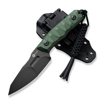 Civivi Propugnator Fixed Blade Knife Green Canvas Micarta Handle D2 Reverse Tanto Plain Edge Black Stonewash Finish C23002-2 Civivi Propugnator Fixed Blade Knife Green Canvas Micarta Handle D2 Reverse Tanto Plain Edge Black Stonewash Finish C23002-2