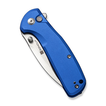 Sencut ArcBlast Folding Knife Bright Blue Aluminum Handle 9Cr18MoV Drop Point Plain Edge Satin Finish S22043B-3