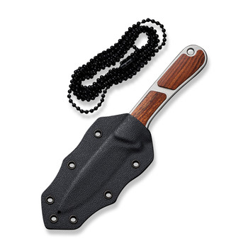 Civivi Mini Elementum Fixed Blade Knife Guibourtia Wood Handle Nitro-V Drop Point Plain Edge Satin Finish C23010-4