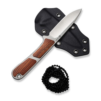 Civivi Mini Elementum Fixed Blade Knife Guibourtia Wood Handle Nitro-V Drop Point Plain Edge Satin Finish C23010-4