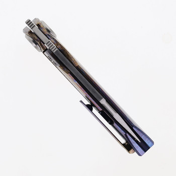 Two Sun Folding Knife Color Titanium Handle M390 Plain Edge TS195-Wave-Color