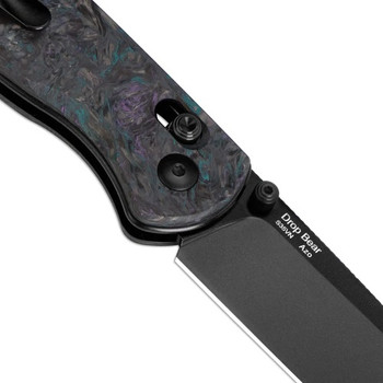 Kizer Drop Bear Clutch Lock Folding Knife Black/Blue/Purple Fatcarbon Handle S35VN Drop Point Plain Black Blade Ki3619A4