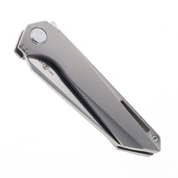 Two Sun Folding Knife Gray Titanium Handle M390 Plain Edge TS298-M390-Sand