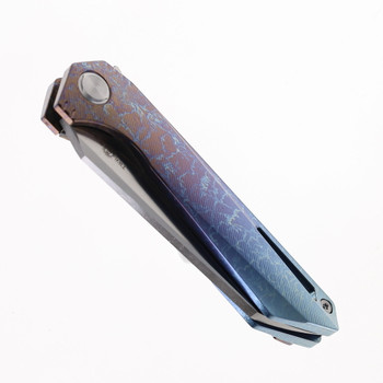 Two Sun Folding Knife Color Titanium Handle M390 Plain Edge TS298-M390-Color