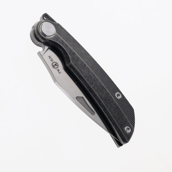 TwoSun Folding Knife Gray Titanium Handle M390 Plain Edge TS164-M390 TwoSun Folding Knife Gray Titanium Handle M390 Plain Edge TS164-M390