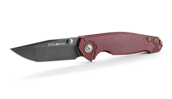 Viper Katla Folding Knife Red G10 Handle M390 Plain Edge Dark Stonewash Finish V5984GR3D