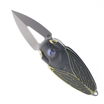 Rike Knife Cicada Flipper Folding Knife Dark Gray Handle M390 Plain Edge RK-Cicada-DG