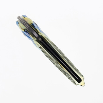 Rike Knife Cicada Flipper Folding Knife Gold Handle M390 Plain Edge RK-Cicada-G