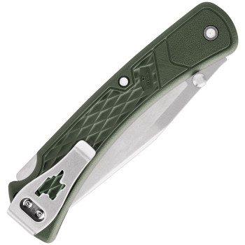 Buck Knives 110 Slim Select Lockback Folding Knife OD Green GFN Handle 420HC Plain Edge Stonewash Finish 110ODS2