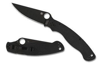 Spyderco Military 2 Folding Knife Black G10 Handle S30V Plain Black Blade C36GPBK2