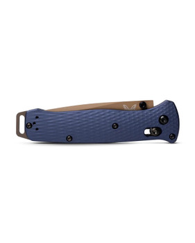 Benchmade Bailout Folding Knife Crater Blue Aluminum Handle CPM-M4 Tanto Plain Edge 537FE-02