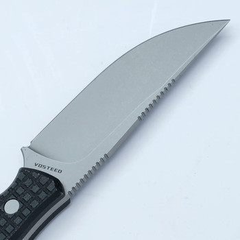 Vosteed Mink Fixed Blade Knife Black Micarta Handle Nitro-V Clip Point Plain Edge D0101