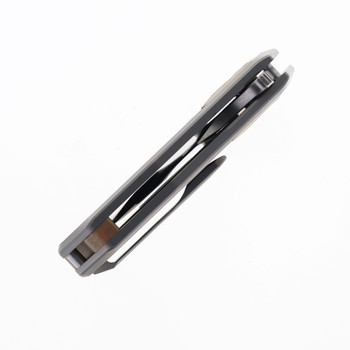 Bade Modern Designs Titan Folding Knife Titanium Handle Bronze Inlay M390 Steel