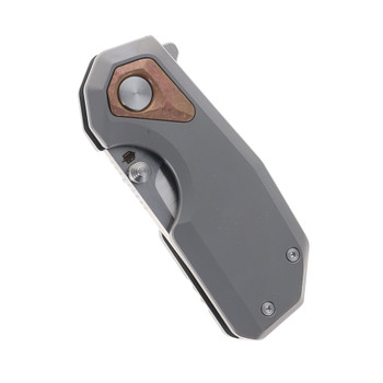 Bade Modern Designs Titan Folding Knife Titanium Handle Bronze Inlay M390 Steel