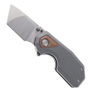 Bade Modern Designs Titan Folding Knife Titanium Handle Bronze Inlay M390 Steel