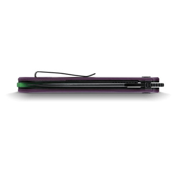 Vosteed Griffin Folding Knife Purple G10 Handle 14C28N Hawkbill Plain Edge Black Stonewash Finish A1103