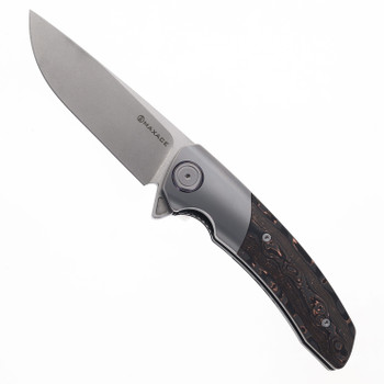 Maxace Mamba Folding Knife Grey Carbon Fiber Handle S90V Plain Edge M16A
