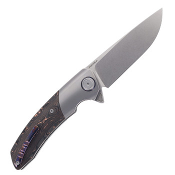 Maxace Mamba Folding Knife Grey Carbon Fiber Handle S90V Plain Edge M16A
