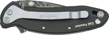 Kershaw Chive Frame Lock Folding Knife Black 2Cr13 Stainless Handle Damascus Plain Edge 1600DAMCKT