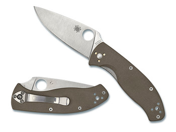 Discontinued Spyderco Tenacious Folding Knife Brown G10 Handle CPM M4 Plain Edge C122GBNM4P