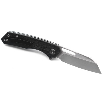 Miguron Knives Keryx Flipper Folding Knife 14C28N Satin Blade Black Micarta Handle MGR-813MWBK