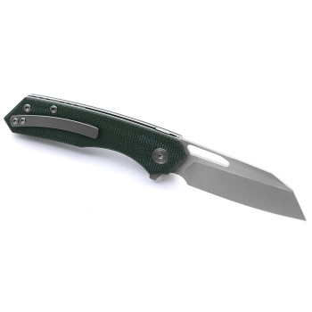 Miguron Knives Keryx Flipper Folding Knife 14C28N Satin Blade Green Micarta Handle MGR-813MGN Miguron Knives Keryx Flipper Folding Knife 14C28N Satin Blade Green Micarta Handle MGR-813MGN