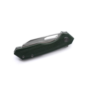 Miguron Knives Keryx Flipper Folding Knife 14C28N Satin Blade Green Micarta Handle MGR-813MGN Miguron Knives Keryx Flipper Folding Knife 14C28N Satin Blade Green Micarta Handle MGR-813MGN
