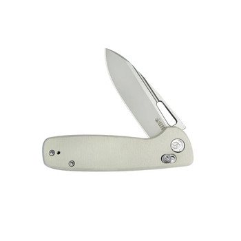 Kubey Bluff Folding Knife White G10 Handle 14C28N Plain Edge Sandblast Finish KU248C