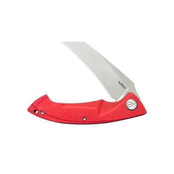 Kubey Anteater Folding Knife Red G10 Handle 14C28N Plain Edge Sandblast Finish 212H