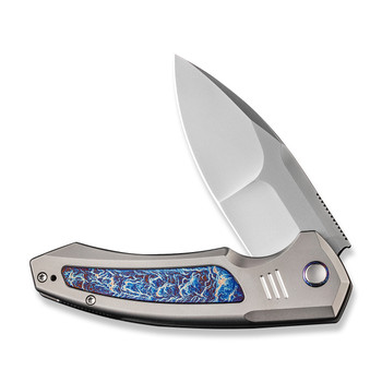 WE Hyperactive Folding Knife Flame Titanium Handle Vanax Drop Point Plain Edge Polished Bead Blast Finish WE23030-1