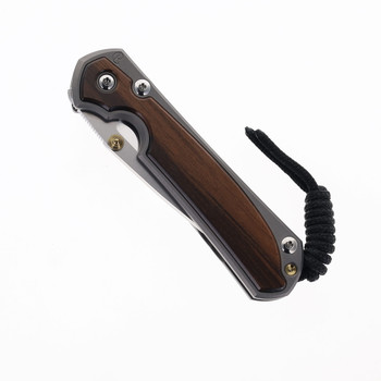 Chris Reeve Small Sebenza Macassar ebony Inlay Pocket Knife Gray Titanium Handle Polished Magnacut Blade S31-1140 Chris Reeve Small Sebenza Macassar ebony Inlay Pocket Knife Gray Titanium Handle Polished Magnacut Blade S31-1140