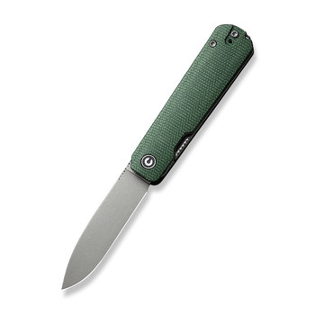 Civivi Sendy Folding Knife Green Canvas Micarta Handle Nitro-V Drop Point Plain Edge Gray Stonewash Finish C21004A-1 Civivi Sendy Folding Knife Green Canvas Micarta Handle Nitro-V Drop Point Plain Edge Gray Stonewash Finish C21004A-1