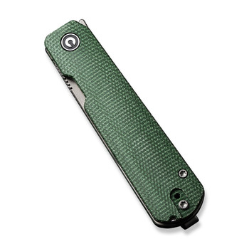 Civivi Sendy Folding Knife Green Canvas Micarta Handle Nitro-V Drop Point Plain Edge Gray Stonewash Finish C21004A-1 Civivi Sendy Folding Knife Green Canvas Micarta Handle Nitro-V Drop Point Plain Edge Gray Stonewash Finish C21004A-1