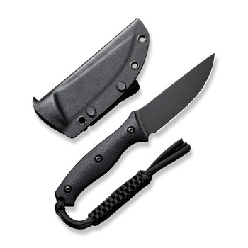 Civivi Stormridge Fixed Blade Knife Black G10 Handle Nitro-V Plain Edge Black Stonewash Finish C23041-1