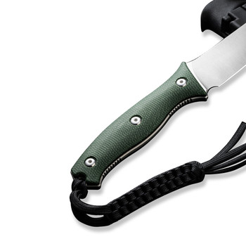 Civivi Stormridge Fixed Blade Knife Green Canvas Micarta  Handle Nitro-V Plain Edge Satin Finish C23041-3