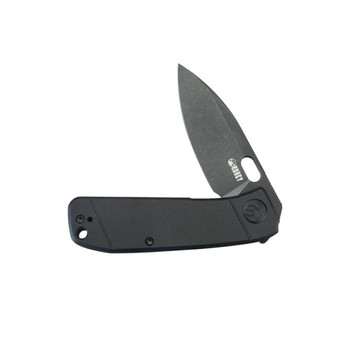 Kubey Hyde Folding Knife Black G10 Handle 14C28N Plain Edge Blackwash Finish KU2104H