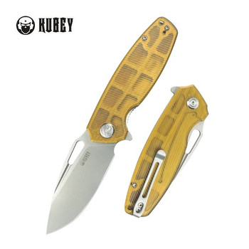 Kubey Tityus Folding Knife Ultem Handle D2 Plain Edge Beadblast