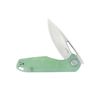 Kubey Doris Folding Knife Jade G10 Handle 14C28N Drop Point Plain Edge Satin Finish 324F